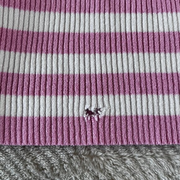 UNIF Pink Striped Distressed T-Shirt – Edgy & Casual - Picture 3 of 4